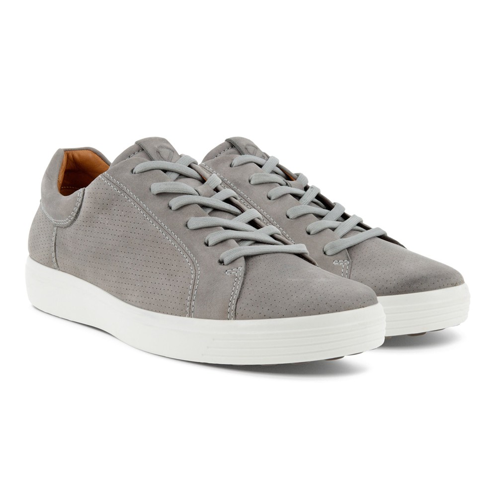 Tenis Hombre - ECCO Soft 7 Lace-Up - Grises - OHU290845